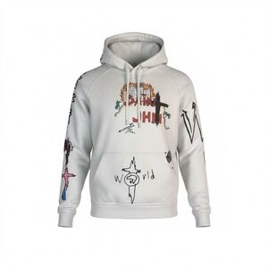 NOT A CULT Saint Johns Graphic Hoodie White Size S Streetwear Art Printnd